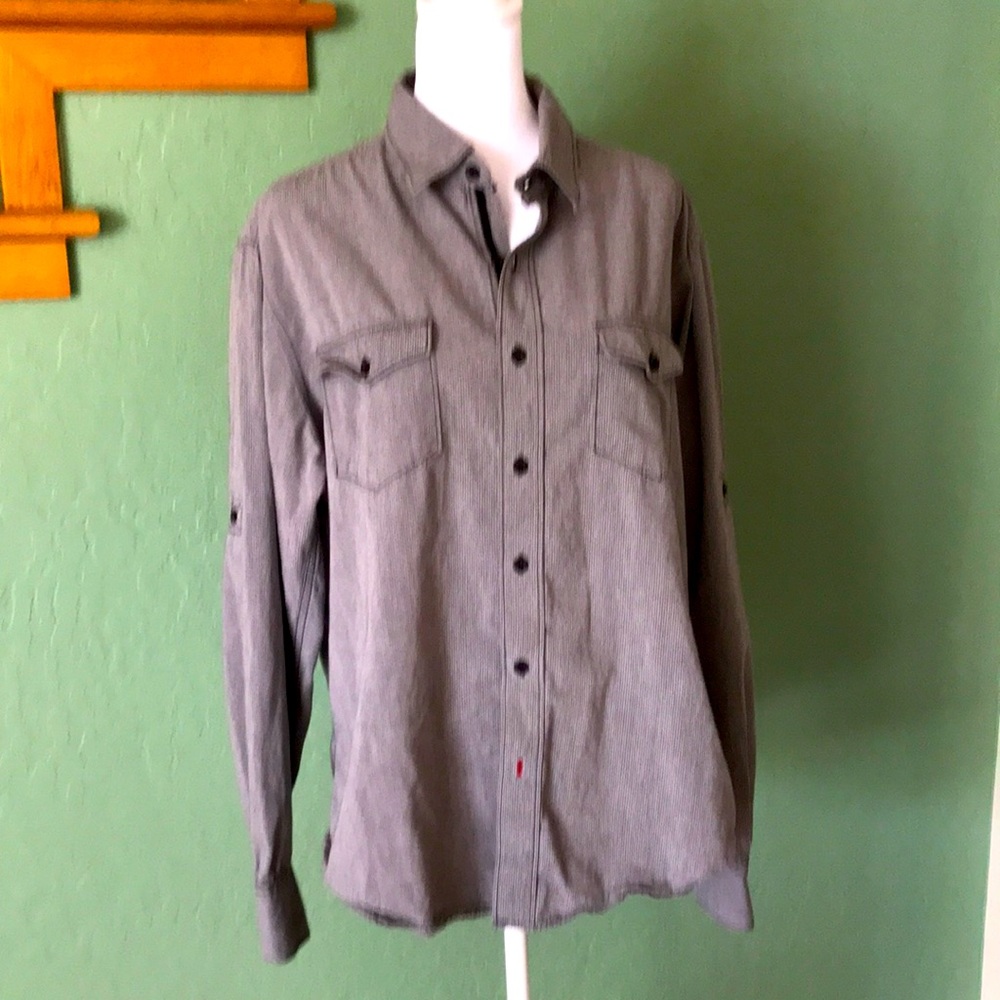 Paper denim and cloth gray button up shirt